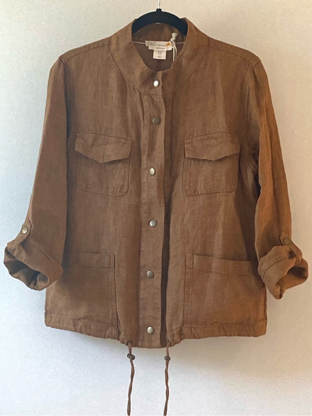 C&C California 100% Linen Utility Jacket Size Medium